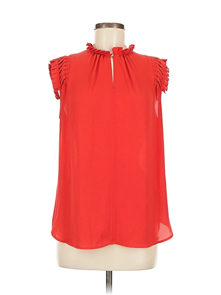 Pre-owned Ann Taylor Loft Sleeveless Blouse In Red
