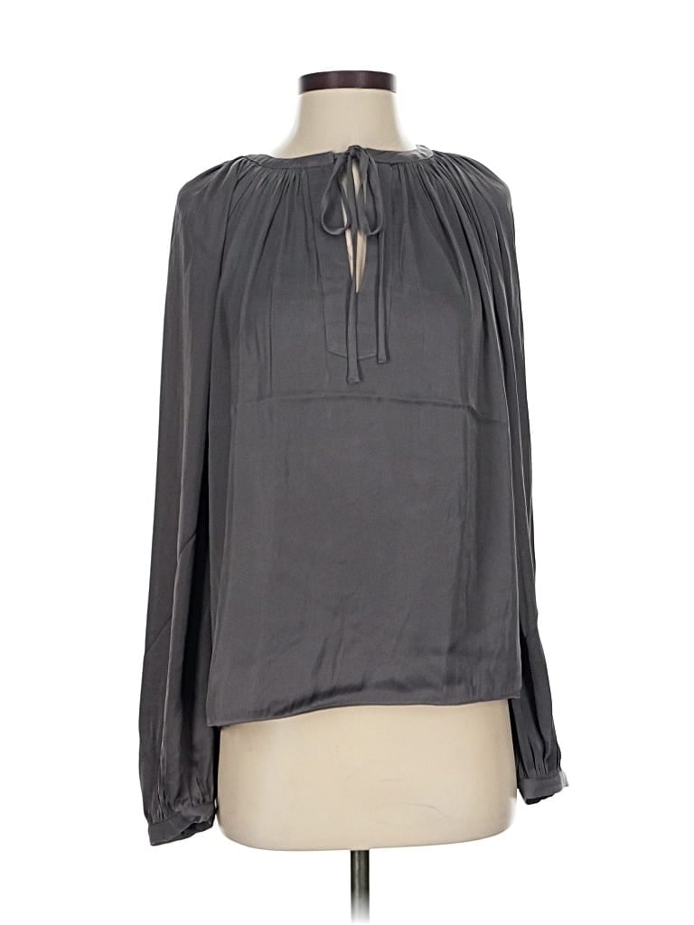 Pre-owned T Tahari Long Sleeve Blouse In Gray