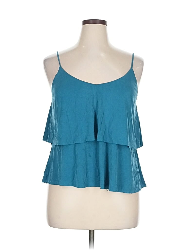 MUDD Pre-owned Sleeveless Top Teal Halter Neckline Tops In Blue