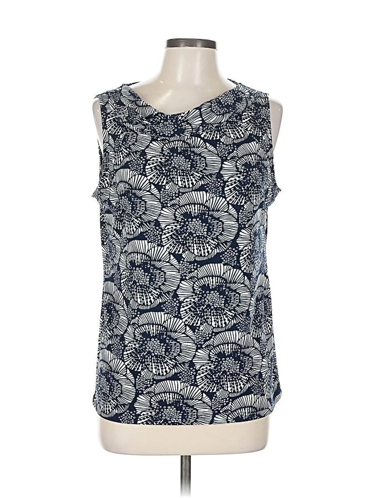 Pre-owned Ann Taylor Factory Sleeveless Blouse In Blue