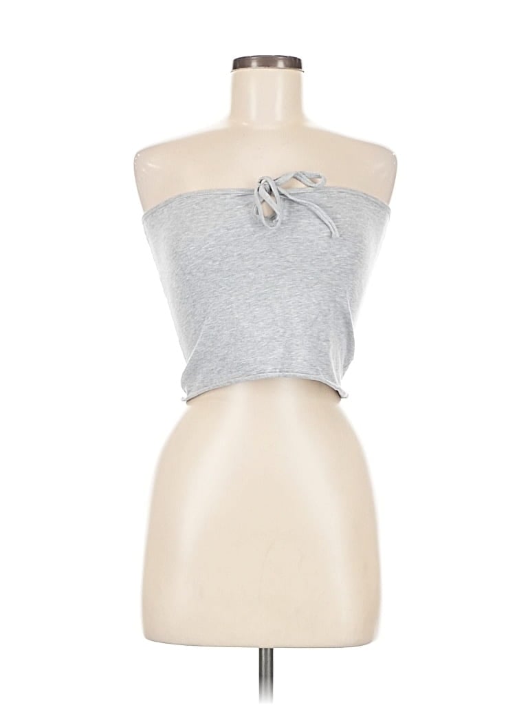 Pre-owned Brandy Melville Tube Top Silver Strapless Neckline Tops