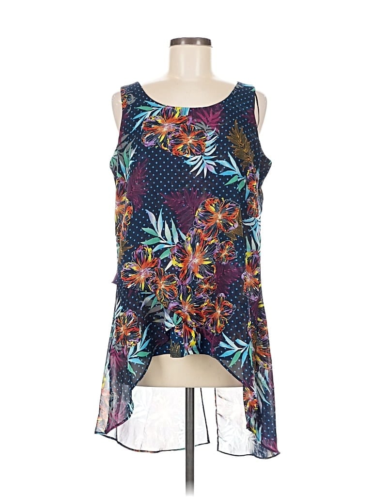 Pre-owned Relativity Sleeveless Blouse In Blue