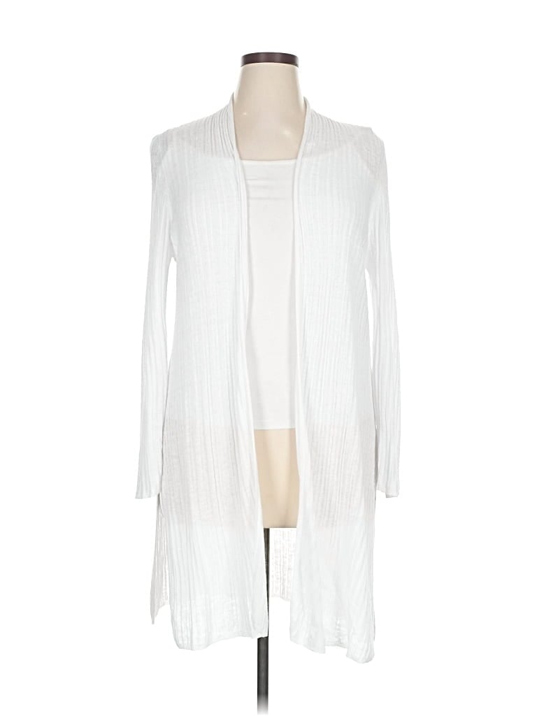 Pre-owned Eileen Fisher Cardigan Sweater In White