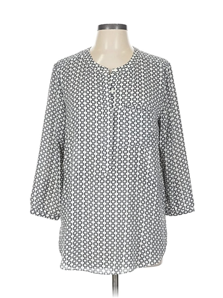 NYDJ Pre-owned 3/4 Sleeve Blouse In Gray