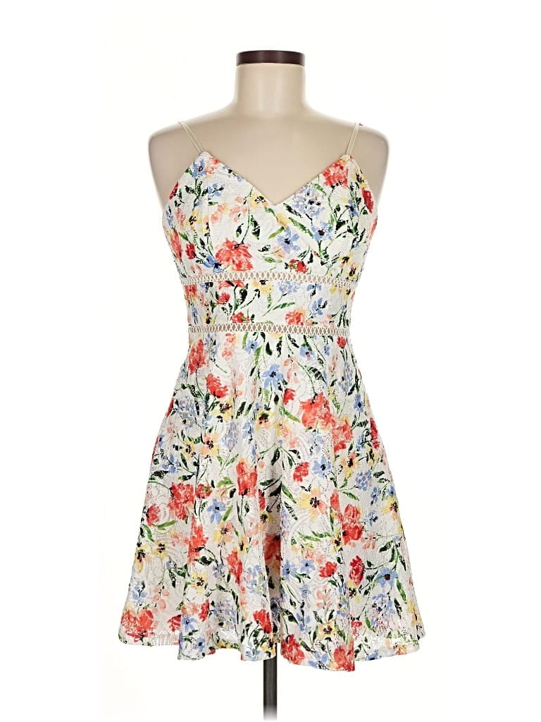 Pre-owned Blue Rain Cocktail Dress In White