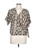 Blu Pepper Silver Short Sleeve Blouse Size L - photo 1