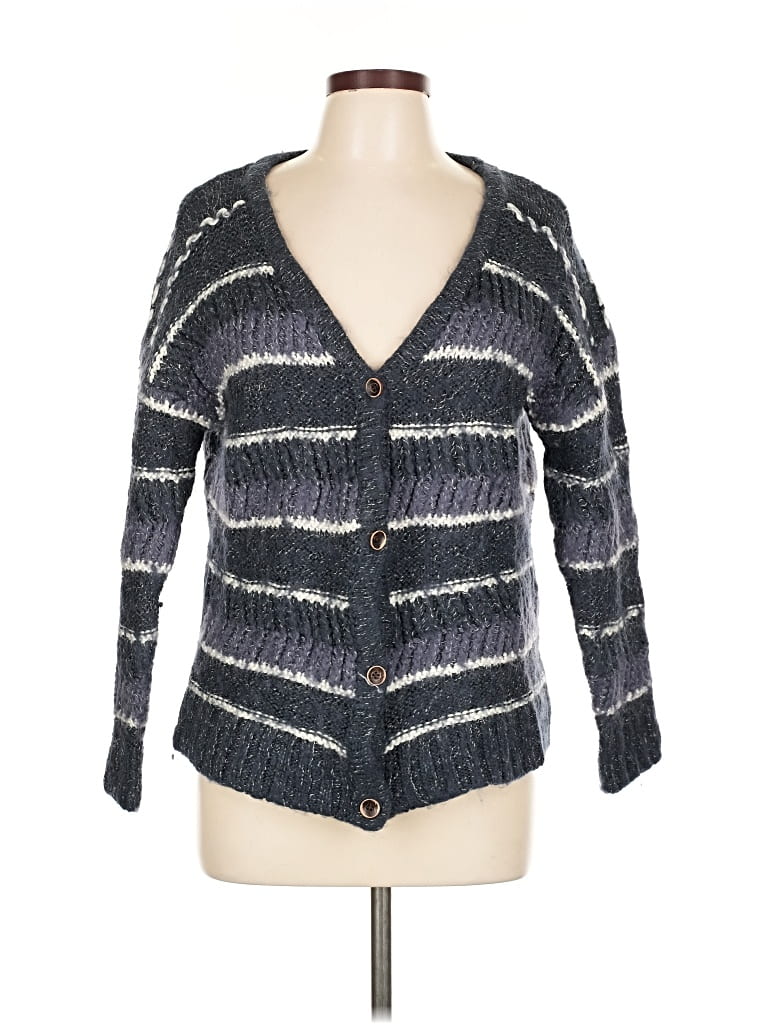 Pre-owned Roxy Cardigan Sweater In Gray