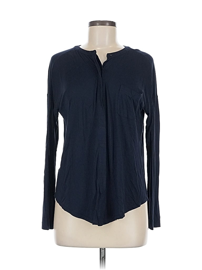 Pre-owned Ann Taylor Loft Long Sleeve Blouse In Blue