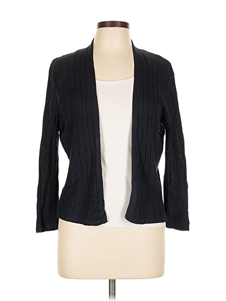 Pre-owned Tahari Cardigan Sweater In Black
