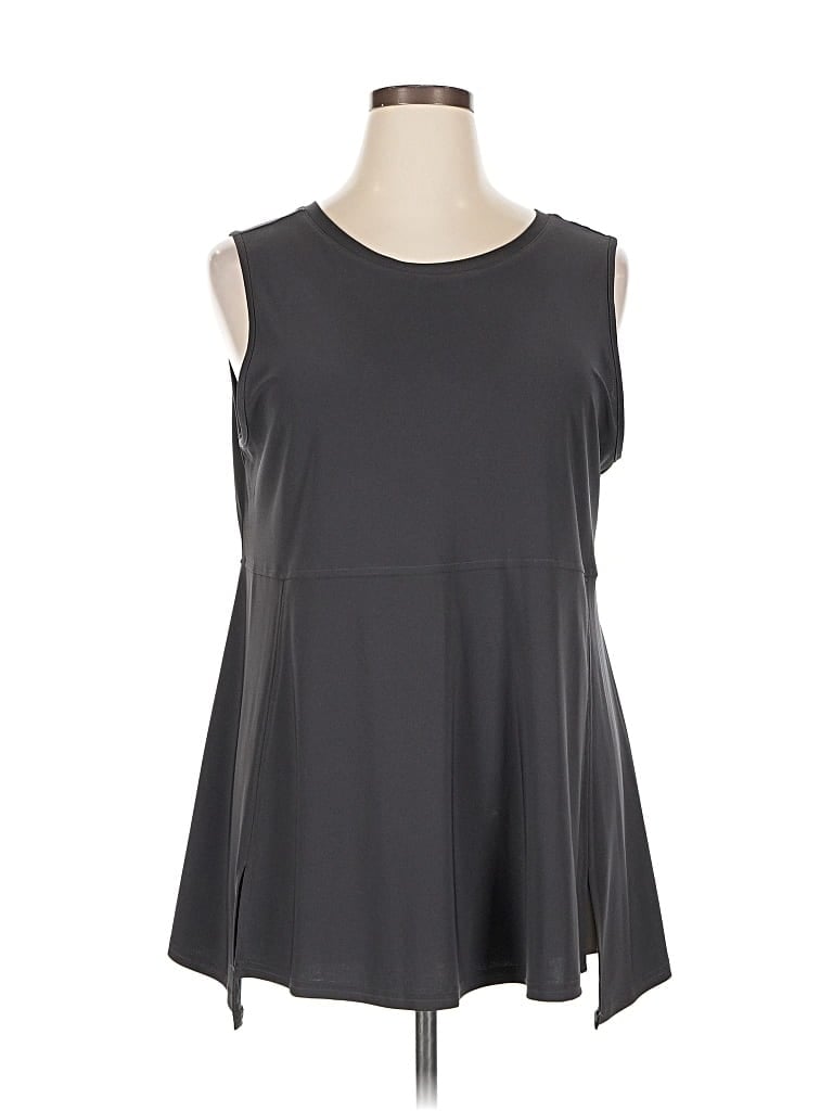 Pre-owned By Jj Sleeveless Top Gray Boatneck Tops