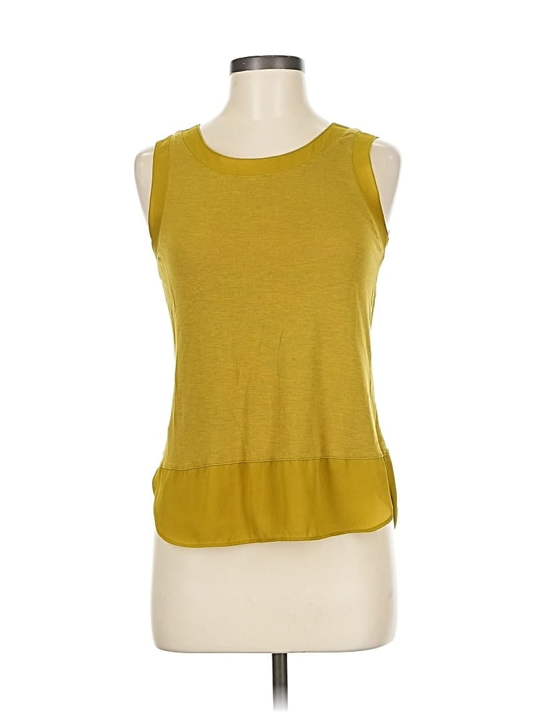 Pre-owned Ann Taylor Loft Sleeveless Top Yellow Scoop Neck Tops
