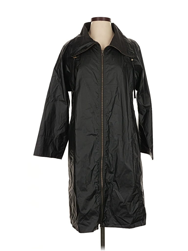 Pre-owned Eileen Fisher Raincoat In Black