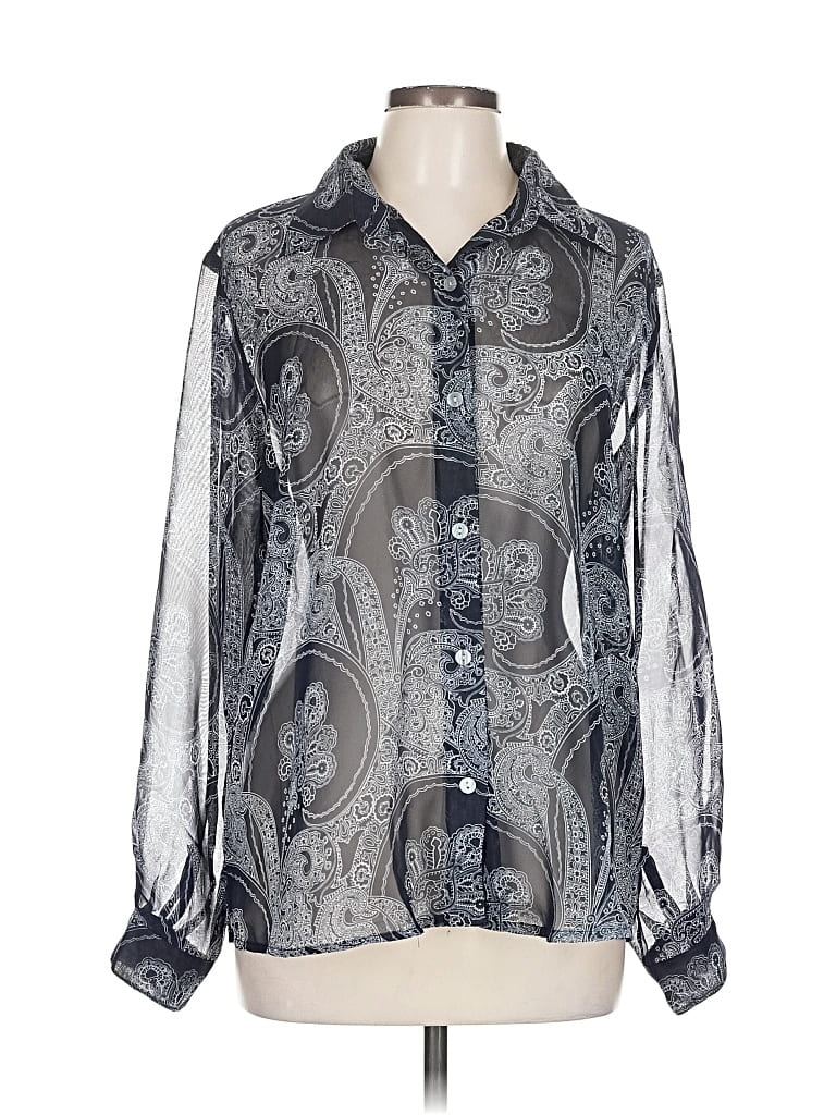 Pre-owned Patchington Long Sleeve Blouse In Silver