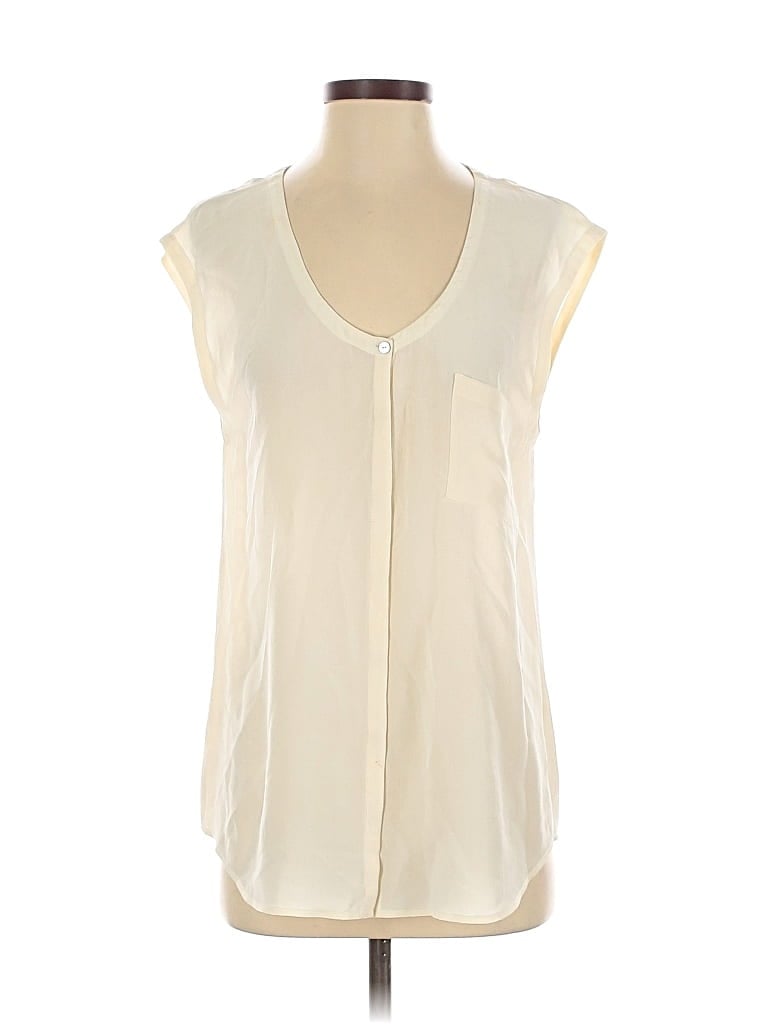 Pre-owned Eileen Fisher Sleeveless Blouse In White