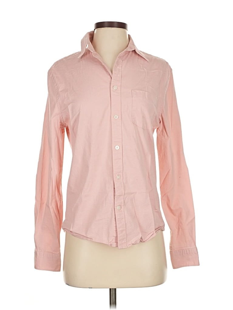 Pre-owned Express Long Sleeve Button Down Shirt In Pink