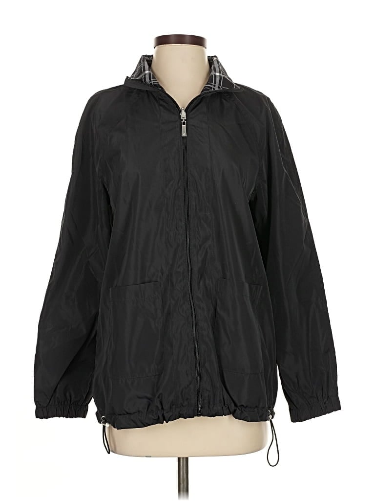 Pre-owned Dennis By Dennis Basso Windbreaker Jacket In Black