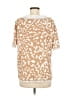 Bibi Animal Print Tan Short Sleeve Blouse Size M - photo 2