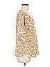 Bibi Animal Print Tan Short Sleeve Blouse Size M - photo 4