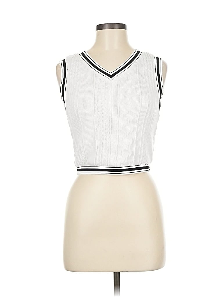Pre-owned Shein Sleeveless T-shirt In White
