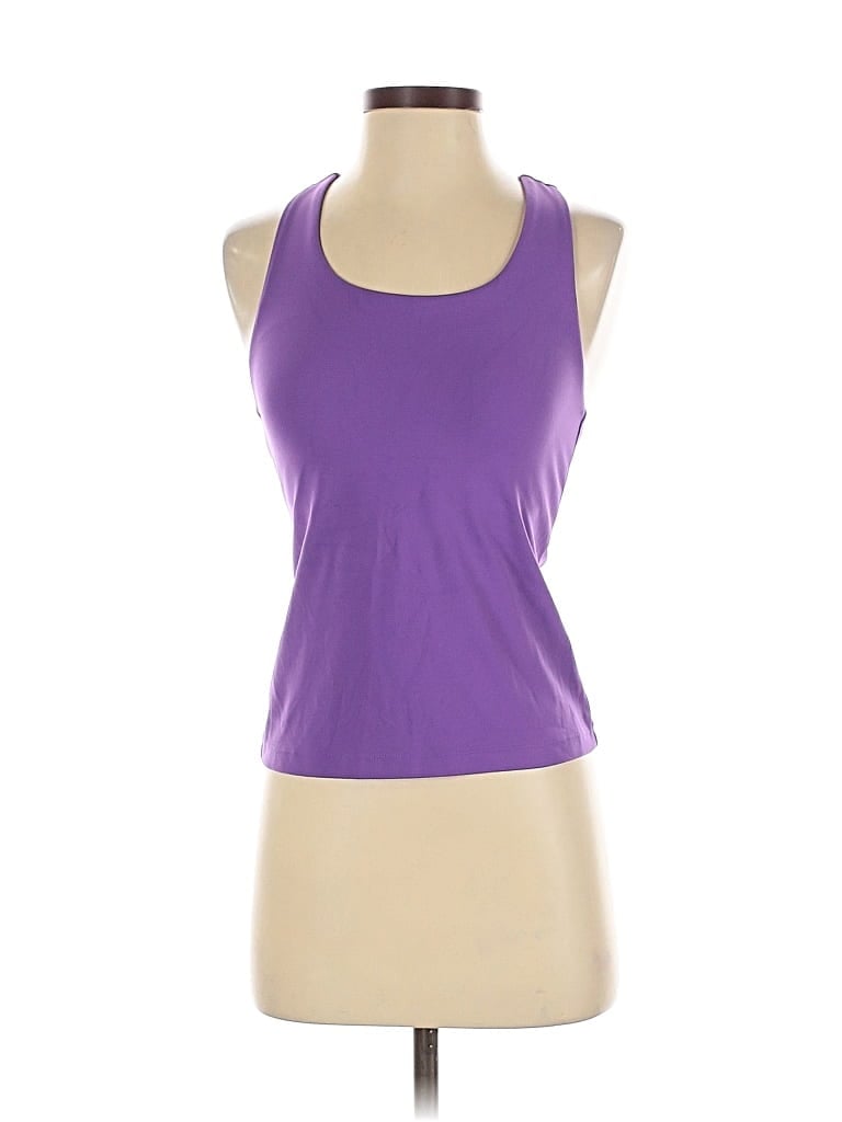 Pre-owned Crz Yoga Tank Top Purple Halter Neckline Tops