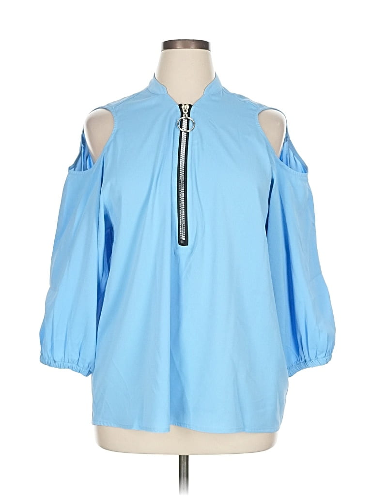 UNBRANDED Pre-owned 3/4 Sleeve Blouse In Blue