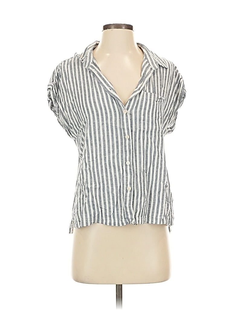 Pre-owned Orvis Short Sleeve Blouse In Silver