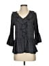 Tua Gray Black 3/4 Sleeve Blouse Size XS (estimated) - photo 1