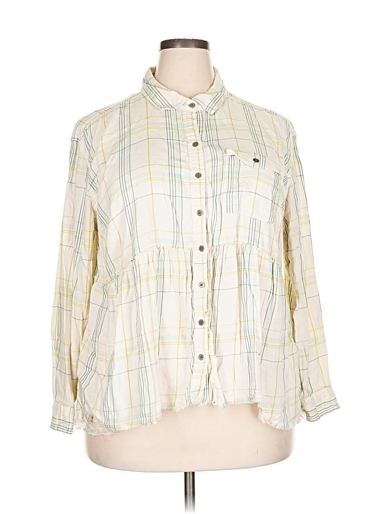 Pre-owned True Craft Long Sleeve Button Down Shirt In White