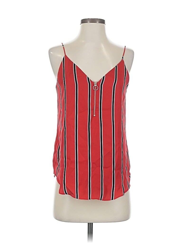 Pre-owned Express Sleeveless Top Red Plunge Neckline Tops