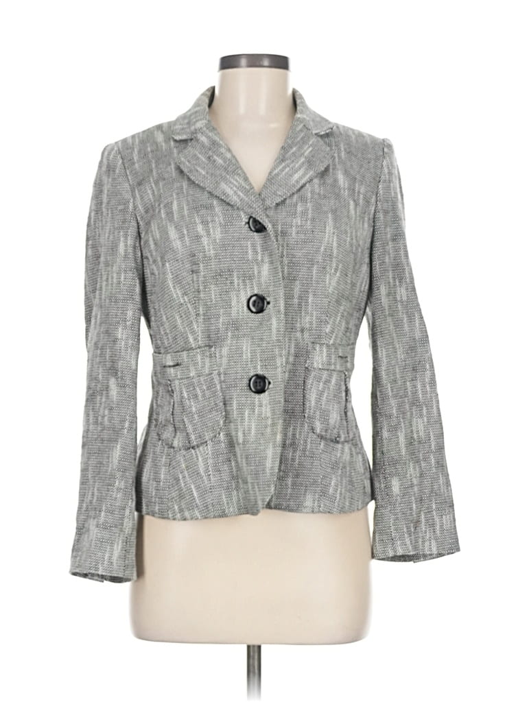 Pre-owned Ann Taylor Loft Blazer Jacket In Gray