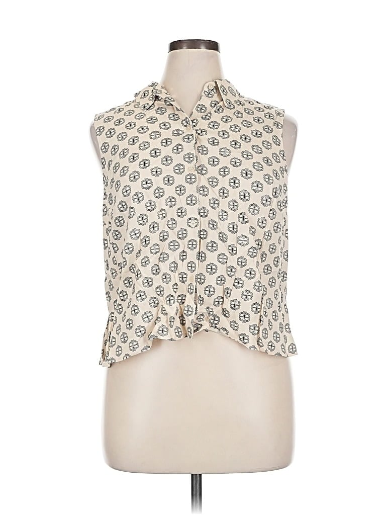 EXPRESS Pre-owned Sleeveless Button Down Shirt In White