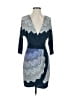 BCBGMAXAZRIA Chevron-herringbone Blue Cocktail Dress Size S (petite) - photo 1