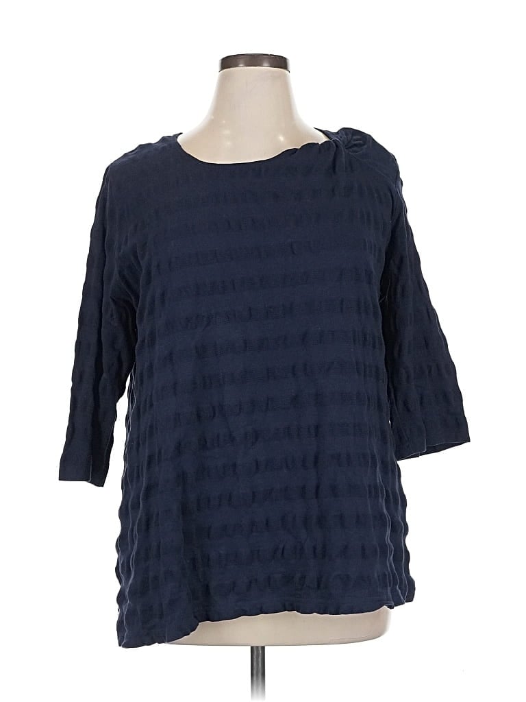 Pre-owned Ulla Popken 3/4 Sleeve Blouse In Blue
