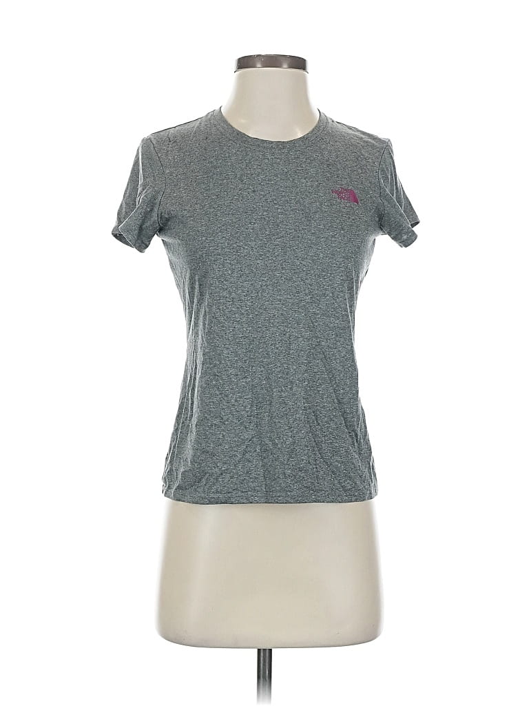 Pre-owned The North Face Short Sleeve Top Gray Crew Neck Tops