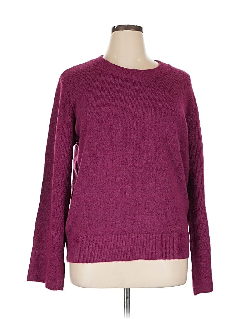 Pre-owned Ann Taylor Loft Pullover Sweater In Burgundy