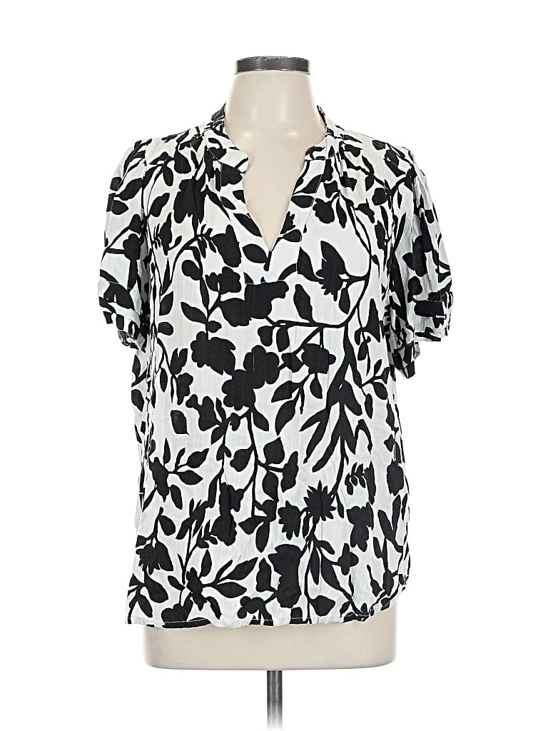 Pre-owned Well Worn Short Sleeve Blouse In White