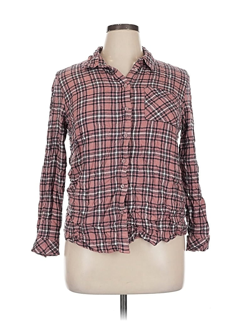 MARKET & SPRUCE Pre-owned Long Sleeve Button Down Shirt In Pink