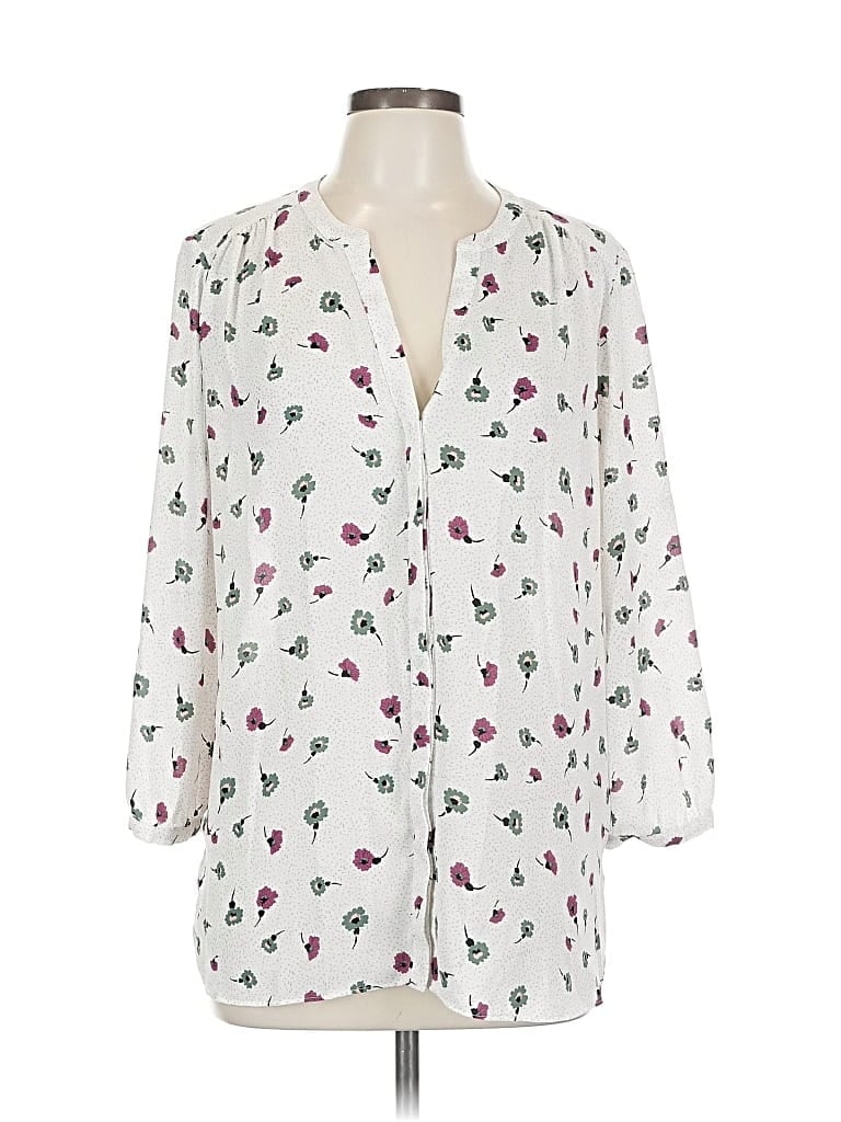 NYDJ Pre-owned 3/4 Sleeve Blouse In White