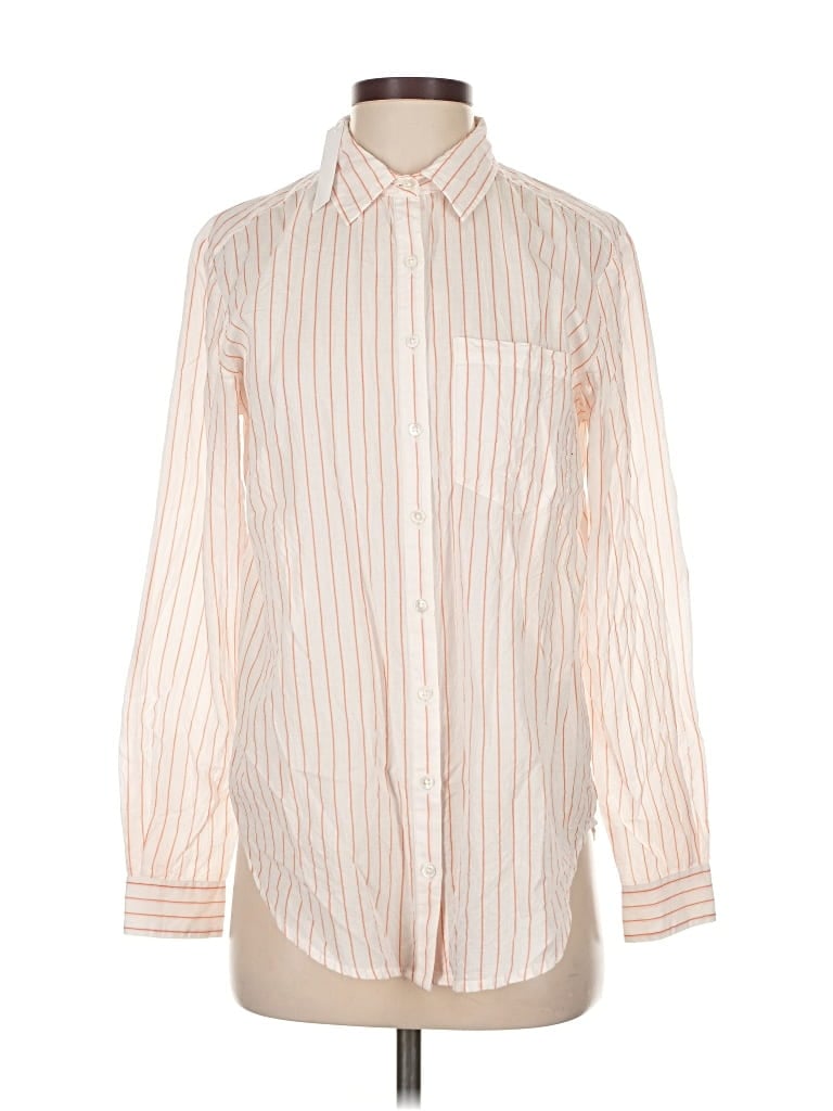 Lilla P Long Sleeve Button Down Shirt In Neutral