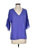Crosby 100% Polyester Purple Short Sleeve Blouse Size XS - photo 1