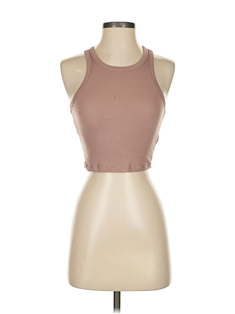 Pre-owned Sunday Best Tank Top Brown Halter Neckline Tops