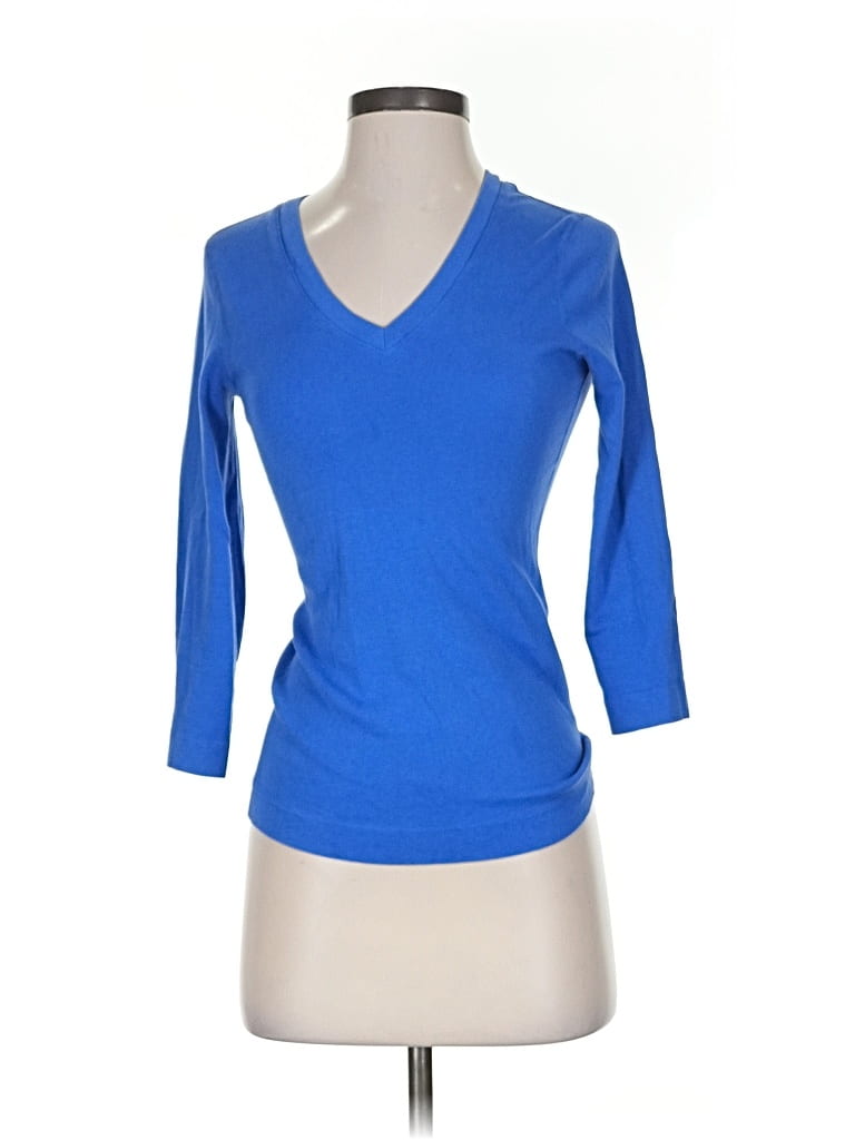 THREE DOTS Pre-owned 3/4 Sleeve T-shirt In Blue