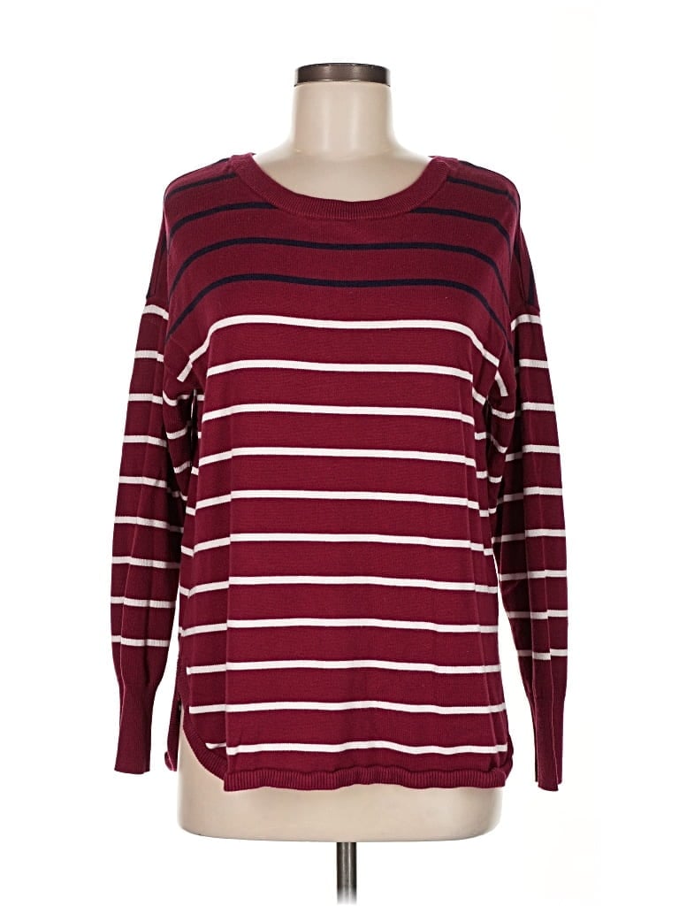 Pre-owned Crown & Ivy Long Sleeve T-shirt In Burgundy