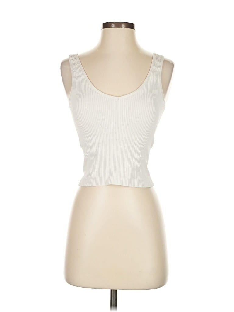 Pre-owned Revival Tank Top Ivory Strapless Neckline Tops In White