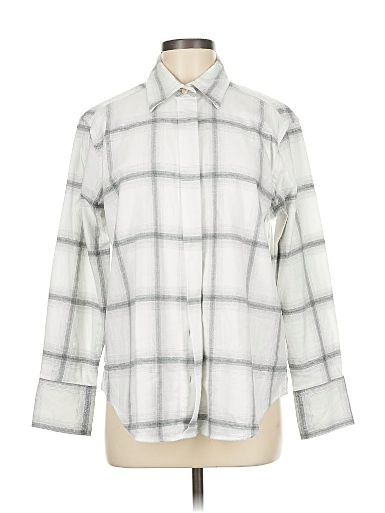 BANANA REPUBLIC Pre-owned Long Sleeve Button Down Shirt In Silver