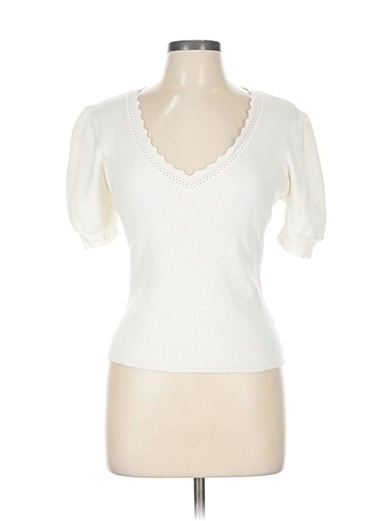 Pre-owned Marled By Reunited Short Sleeve T-shirt In White