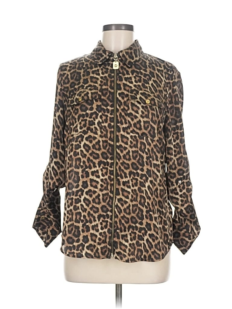 Pre-owned Michael Michael Kors Long Sleeve Blouse In Brown