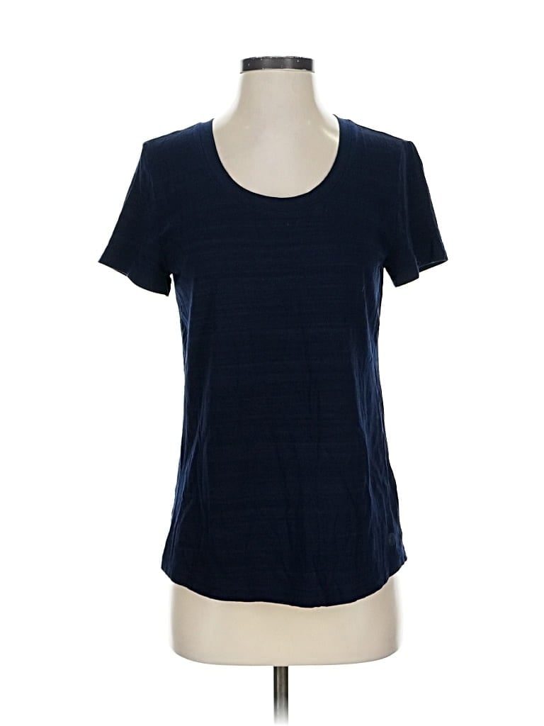 Pre-owned T By Talbots Short Sleeve Top Blue Scoop Neck Tops