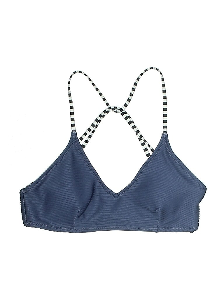 Pre-owned Unbranded Swimsuit Top Blue Argyle Pattern Swimwear