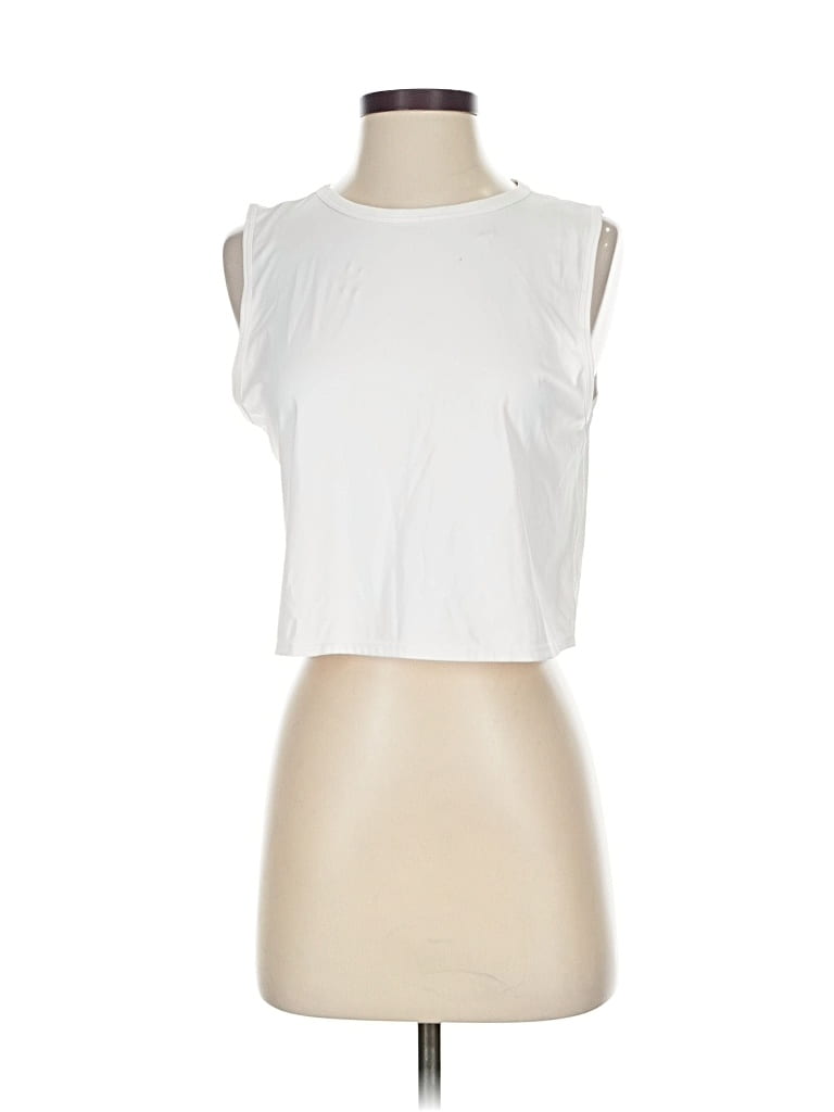 Pre-owned Unbranded Sleeveless T-shirt In White